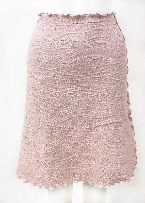 Rose Quartz Catty Jacquard Knit Bias Skirt