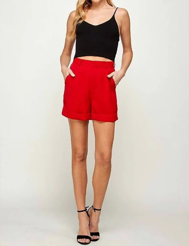 Dress Shorts In Red