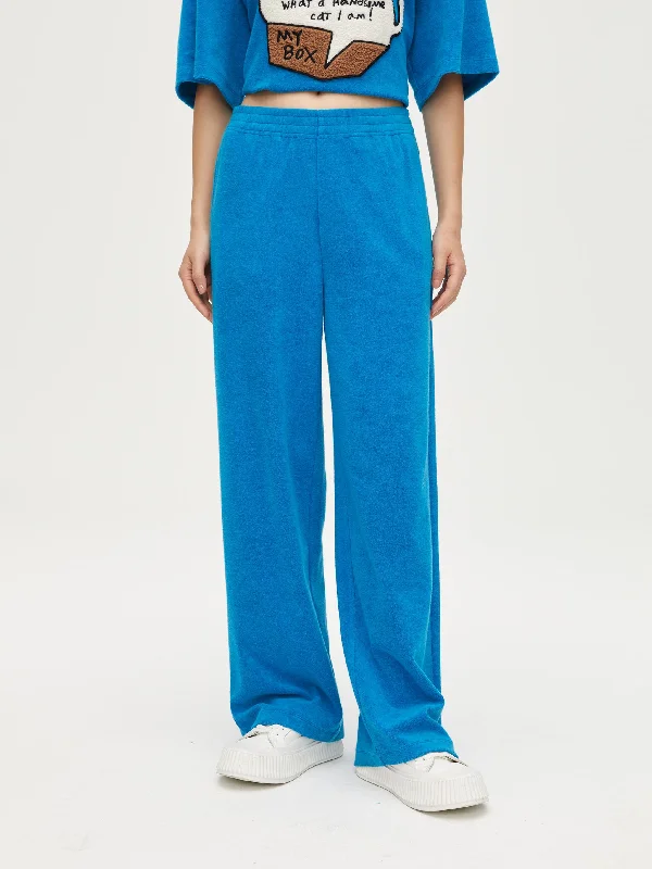 Peacock Blue Terry Knit Pants