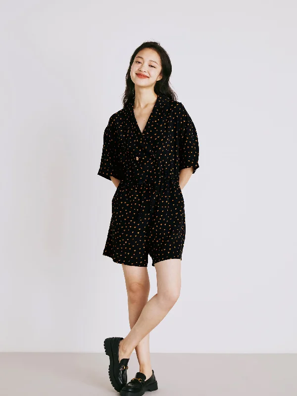 Polka Dot Silk Jumpsuit