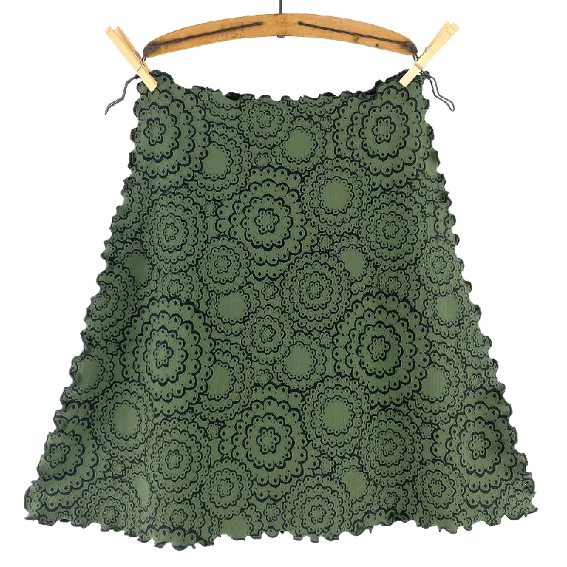 Thyme Doily Jacquard Knit Bias Skirt