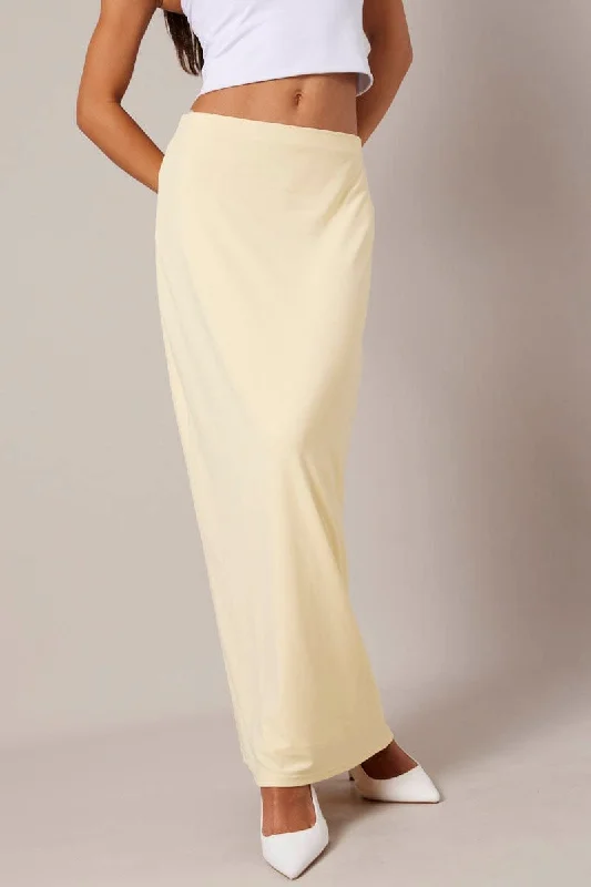 Yellow Supersoft Slim Fit Maxi Skirt