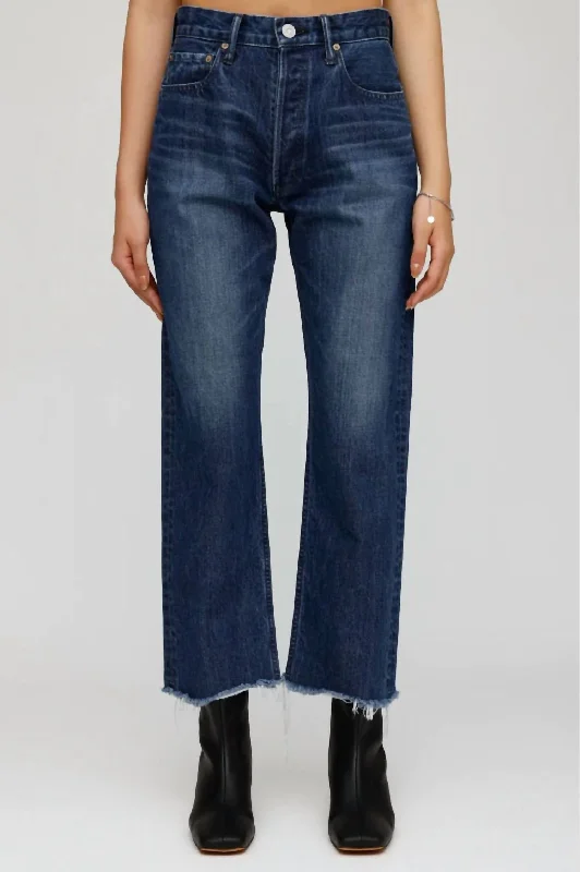 Capac Wide Straight Cropped Jean In Blue