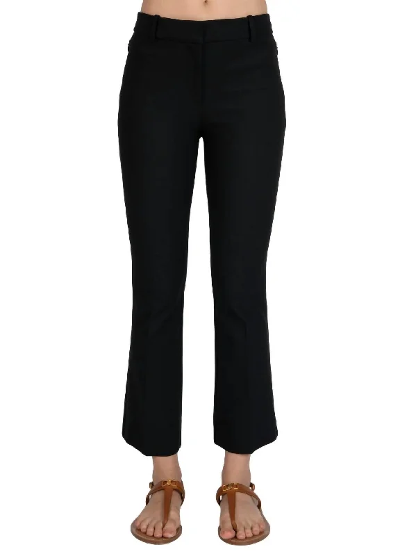 Cropped Flare Trouser In Black