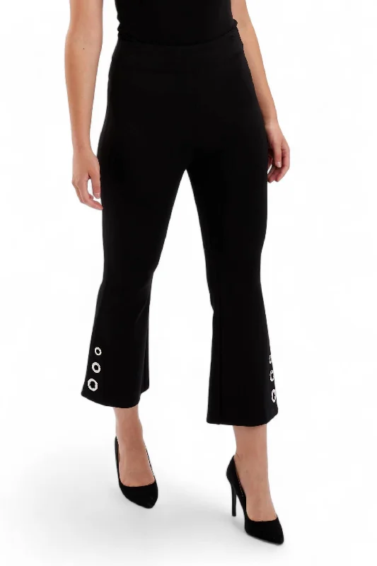 Grommet Detail Pants In Black