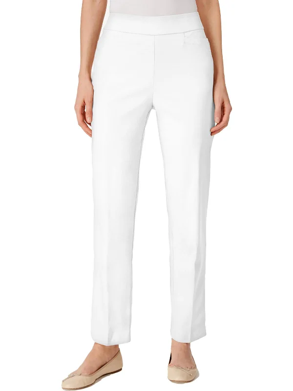 Petites Womens Stretch Heathered Dress Pants