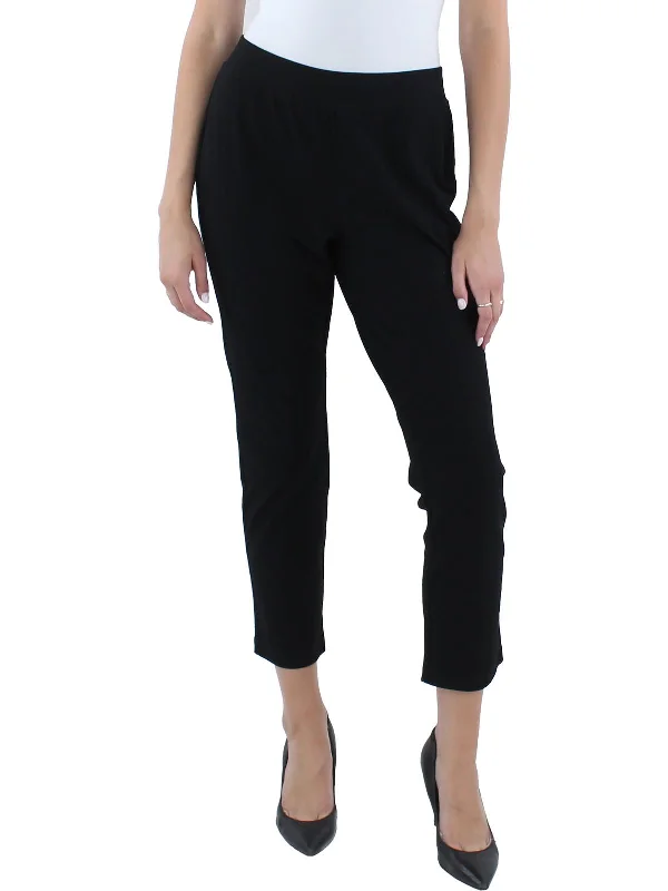 Plus Womens Slim High Rise Ankle Pants