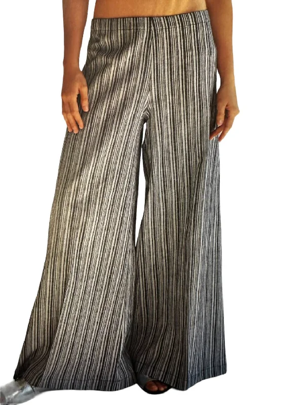 Rose Wide Leg Pants In Grey/black