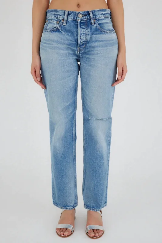 Women's Ballard Wide Straight Mid Rise Jeans In Light Blue