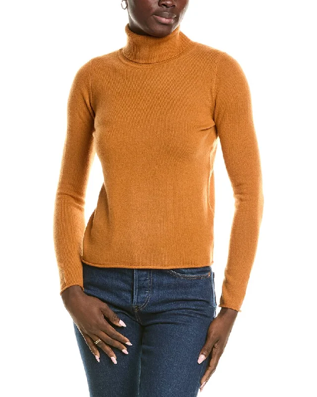 sofiacashmere Roll Cuff & Hem Turtleneck Sweater