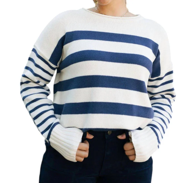 Stripe Sweater In Navy