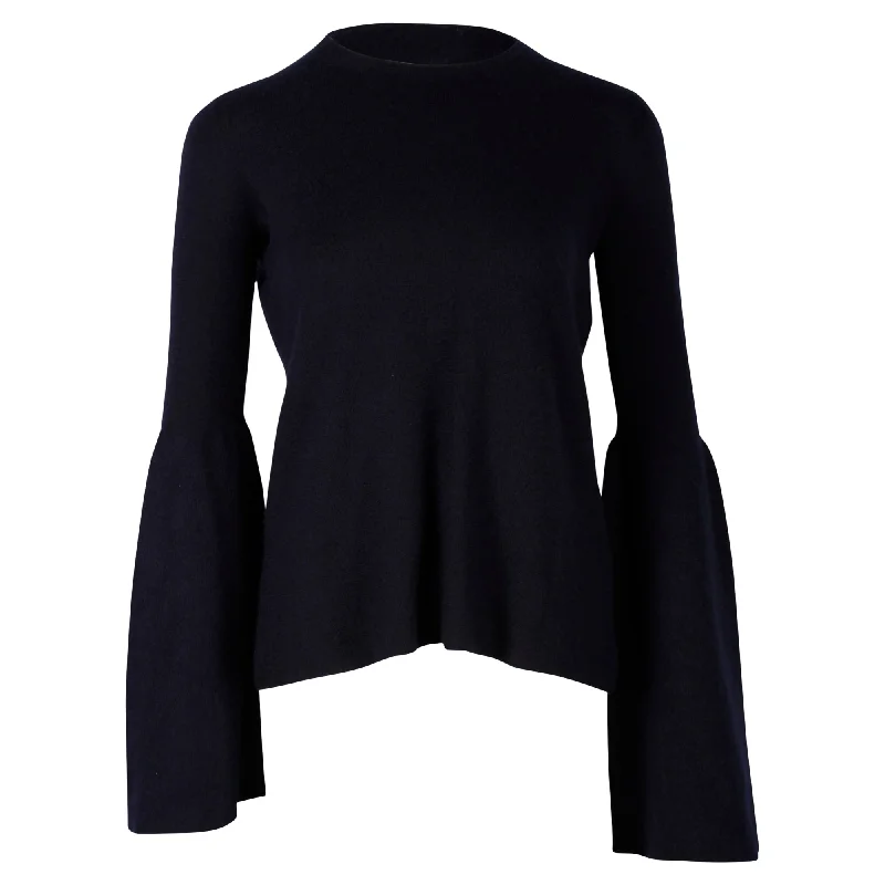 The Row Darcy Scoop Neck Sweater in Navy Blue Cashmere