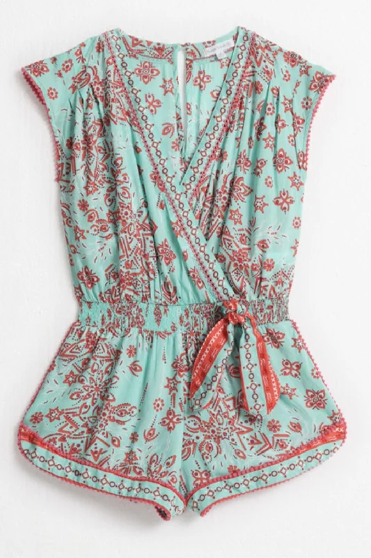 Kids Short Jumpsuit Anaik - Aqua Bijou Batik