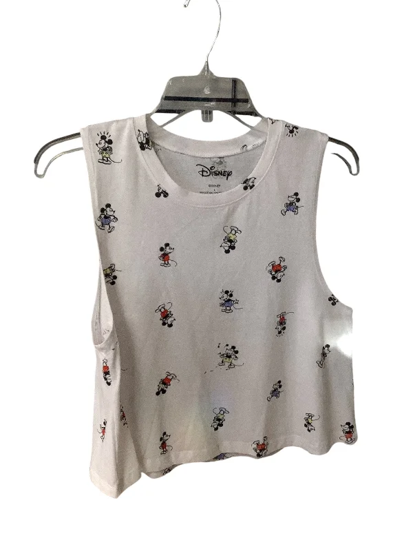 Top Sleeveless By Clothes Mentor In White, Size: L