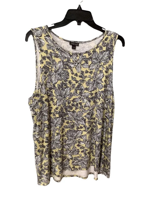 Top Sleeveless By J. Jill In Floral Print, Size: L