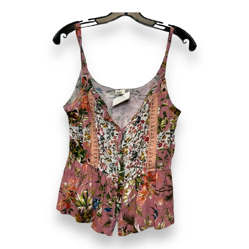 Top Sleeveless By Tiny In Flowered, Size: M