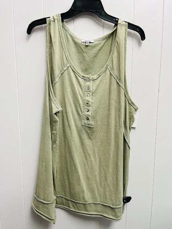 Top Sleeveless By White Birch In Green, Size: 3x