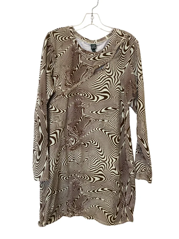 Dress Casual Short By Wild Fable In Brown & Cream, Size: Xxl