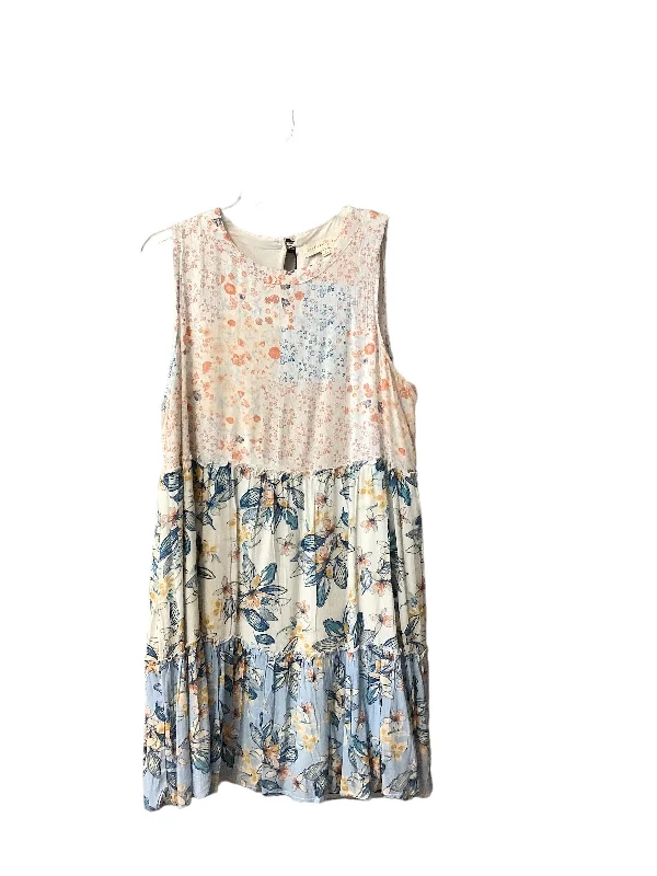 Floral Print Dress Casual Midi Cmc, Size Xl