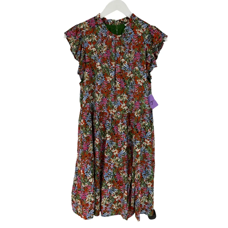 Floral Print Dress Casual Midi Thml, Size S