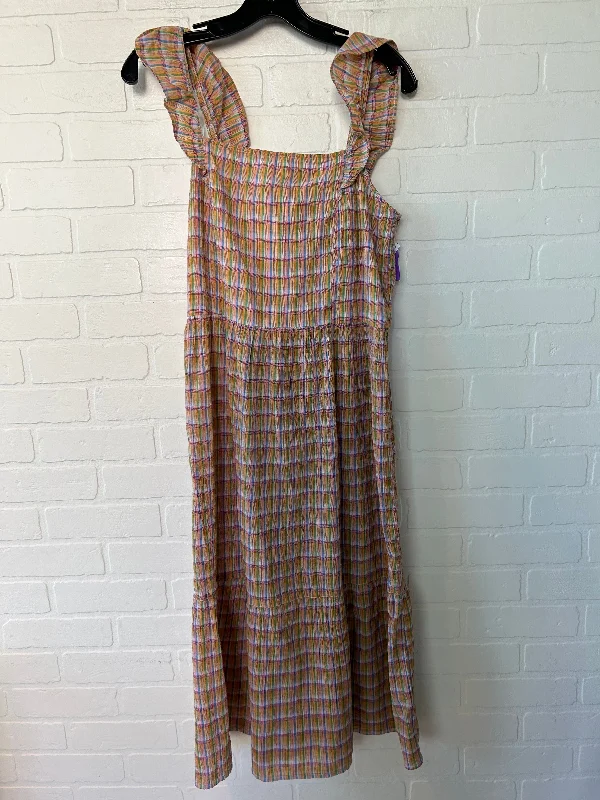 Orange Dress Casual Midi Loft, Size L