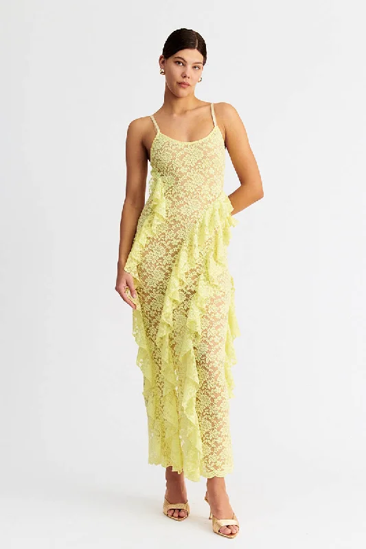 Suboo Gemma Strappy Maxi Dress - Soft Lemon