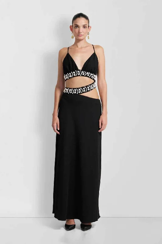 The Wolf Gang La Playa Maxi Dress - Noir