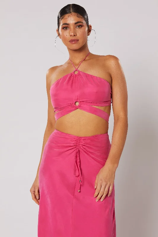 Winona Cerise Top - Hot Pink